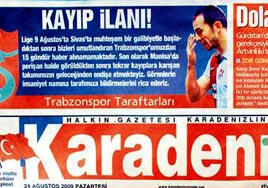 Kay�p ilan� verdiler